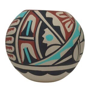 Jemez Pueblo Hand Made Native American Style Ceramic Pottery Bowl Signed Chinana